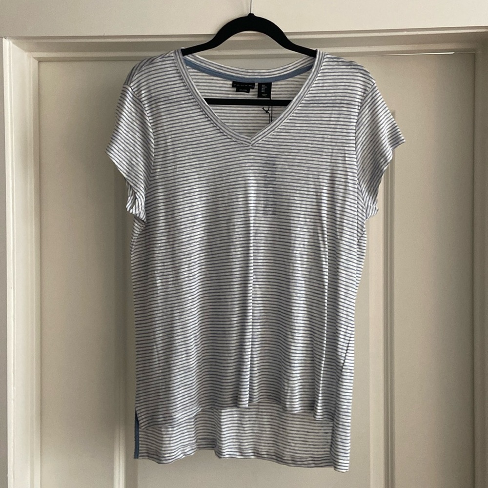 Blue and white striped shirt
